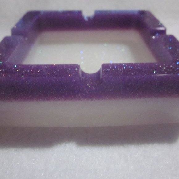 Purple and White Shimmer Trinket Bowl / Ashtray - Picture 4 of 4